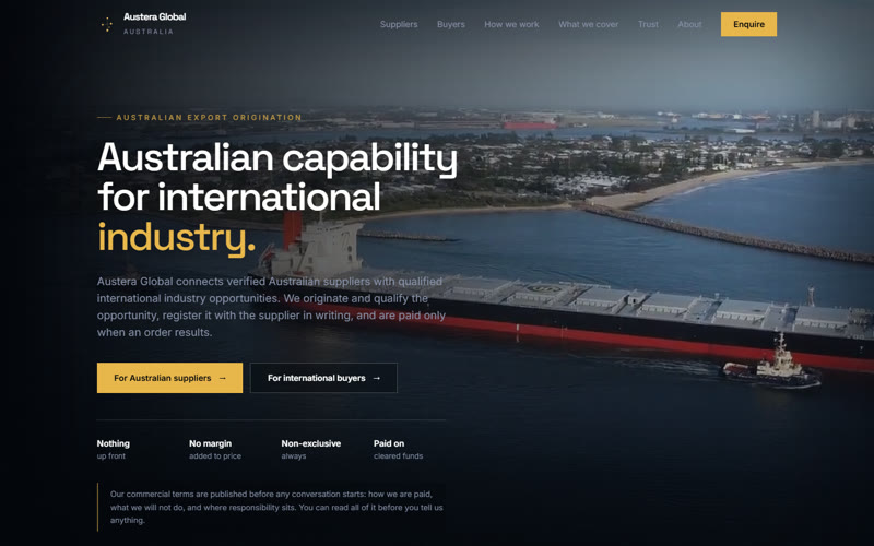 The Austera Global website