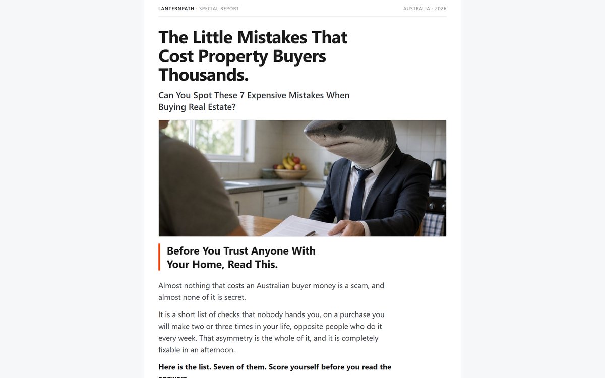 An article style landing page with a photograph and a headline.