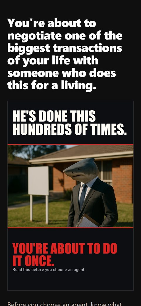 The same page at phone width.