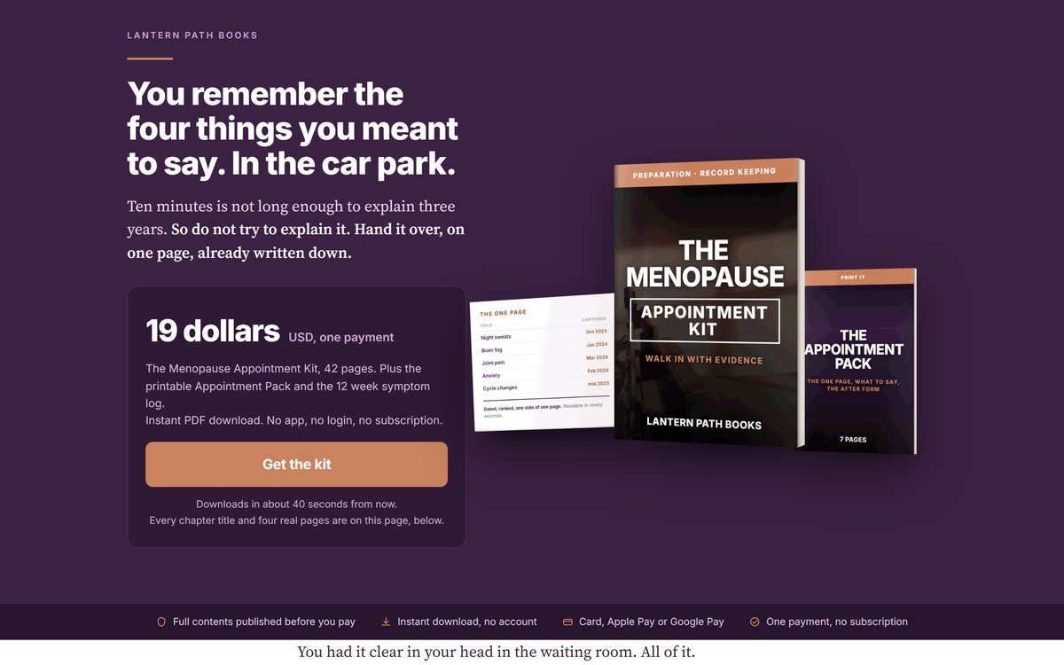 A resource page in a soft palette with a document preview.
