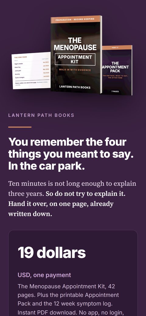 The same page at phone width.